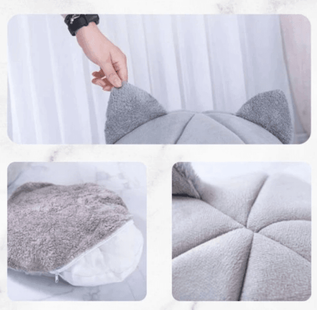 Pluszowa budka dla kota na zimę