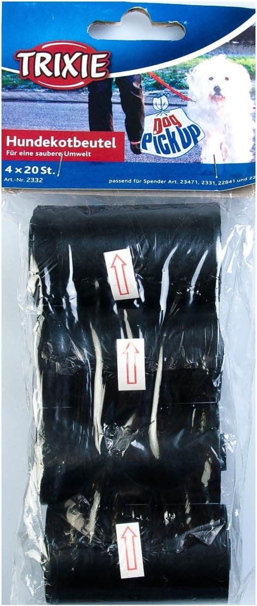 Trixie  Worki na Odchody dla Psa, 4 x 20 Sztuk, Czarny